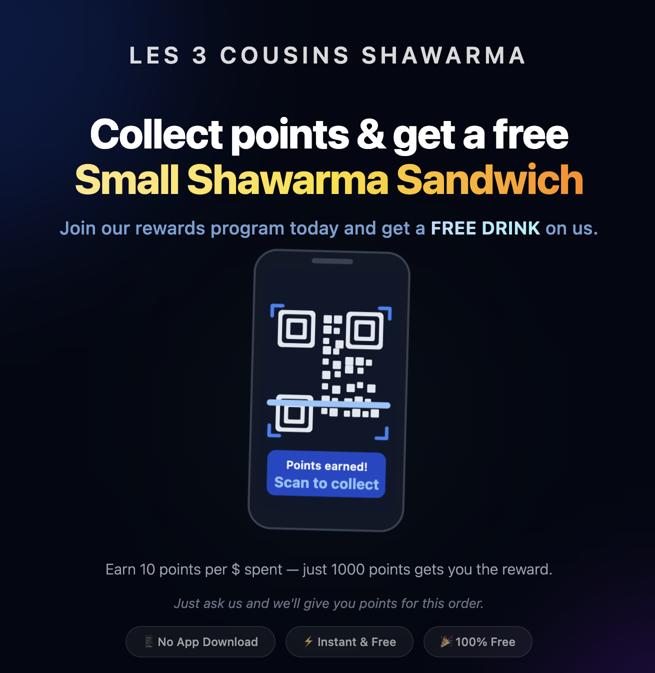 Capture d'ecran de l'ecran client TreatYourSelf